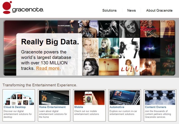 Gracenote-homepage