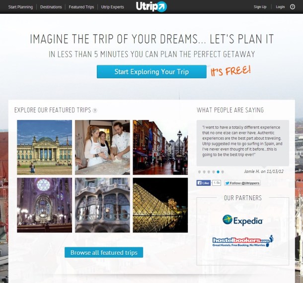Utrip-homepage