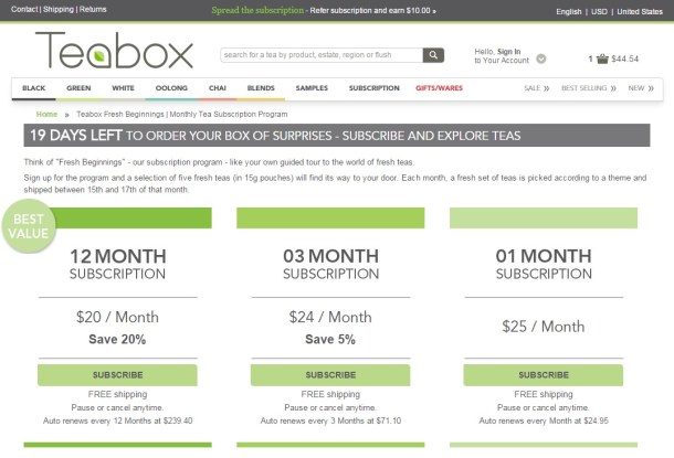 Teabox-Subscription