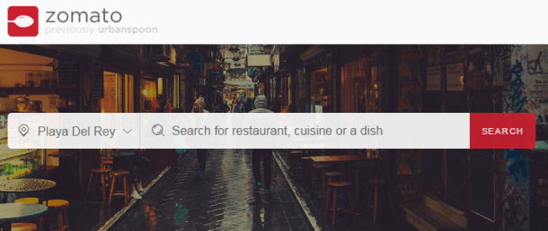 Zomato-homepage